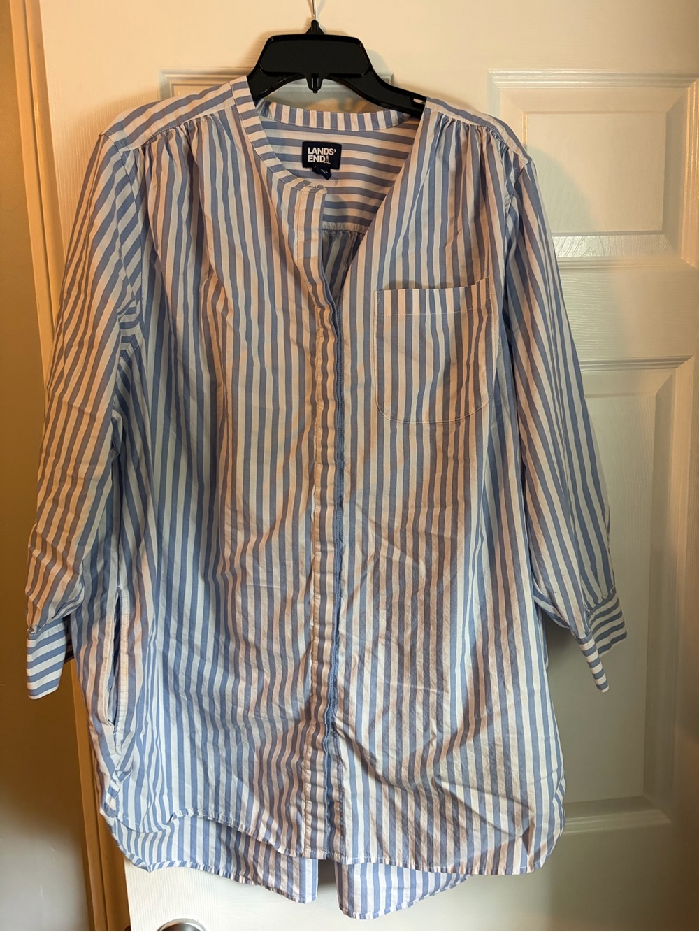 Lands' End Light Blue and White Striped Tunic
